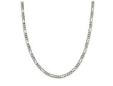 Sterling Silver Figaro Chain Necklace 24 Inches (5.25mm)